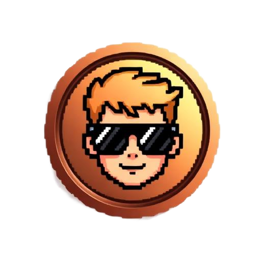 Medalla de bronce pixel art con un chico con lentes de sol